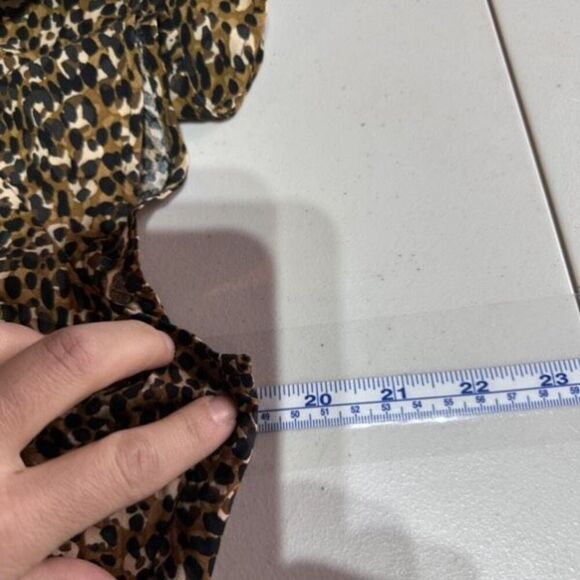 Old Navy Waist-Defined Ruffle-Trim Mini Dress Leopard Print Size Large - Picture 8 of 16